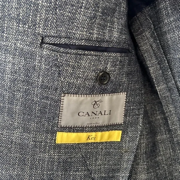 Canali Kei blue modern fit jacket wool silk cashmere blend 34/50 - Picture 6 of 12